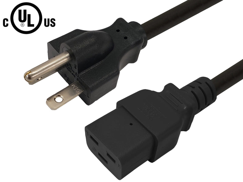 NEMA 6-20P to IEC C19 Power Cable - SJT