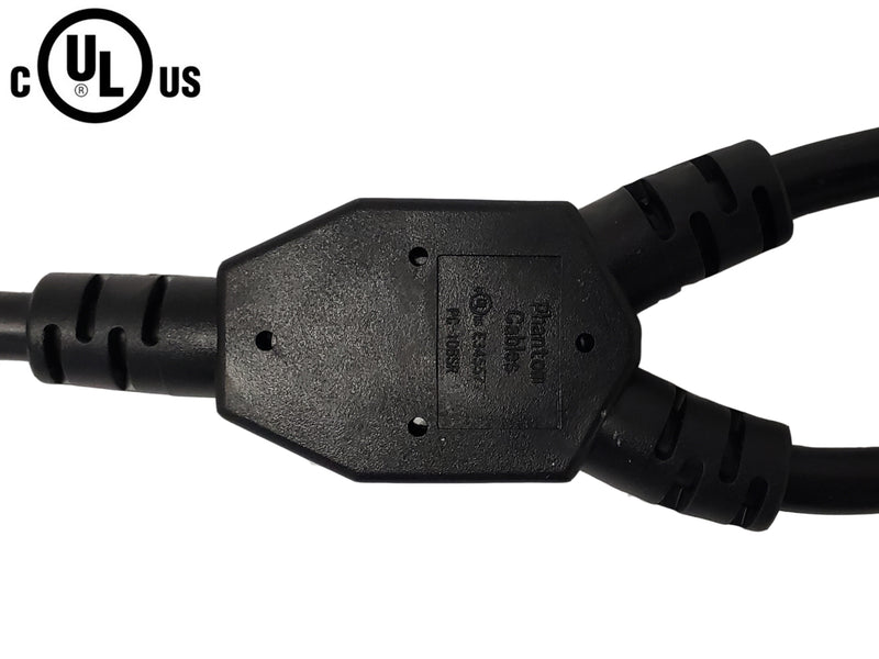 C14 to 2x IEC C13 Power Splitter Cable - SJT