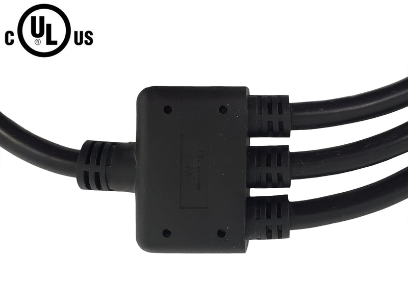 C14 to 3x IEC C13 Power Splitter Cable - SJT