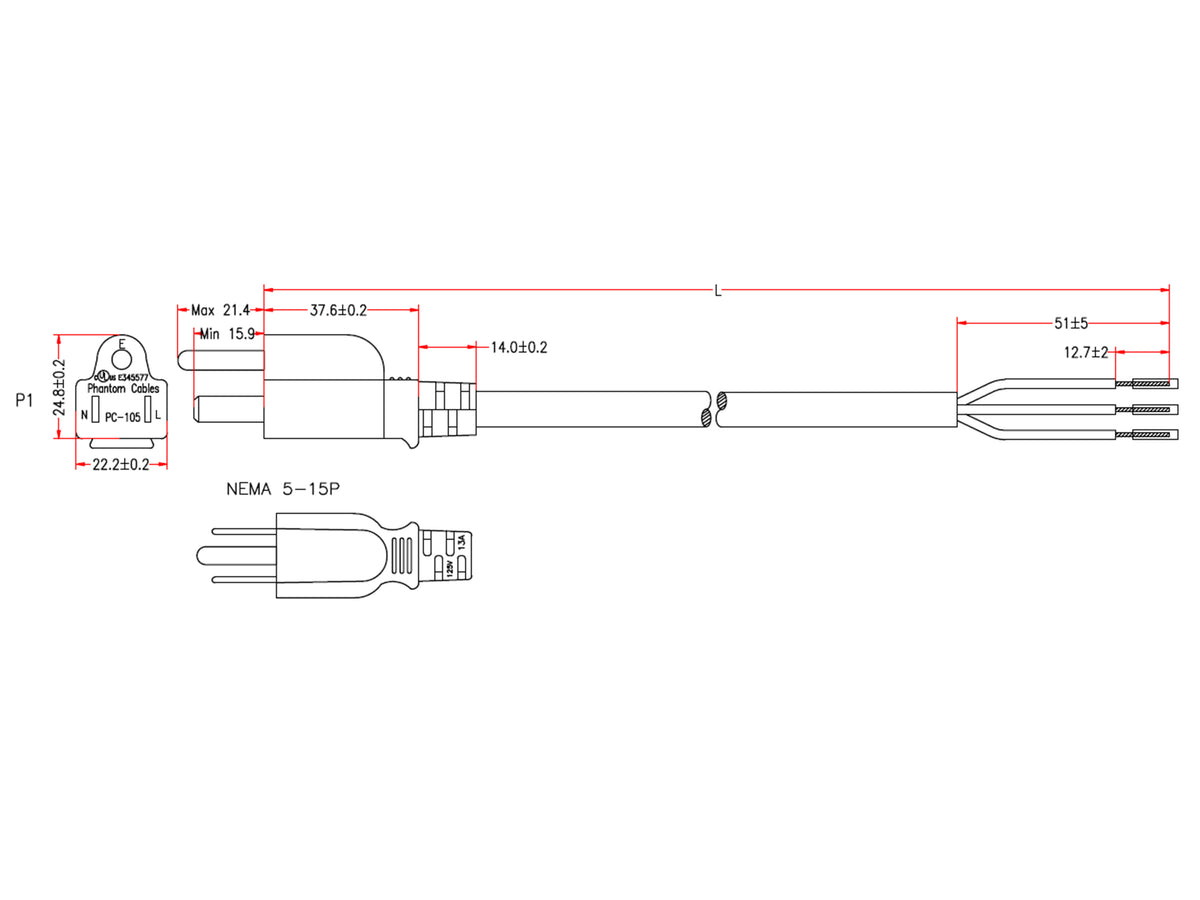 5-15P to ROJ Power Cable - SJT