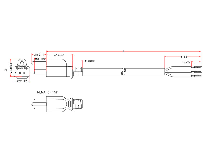 5-15P to ROJ Power Cable - SJT