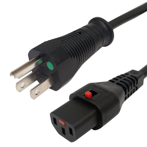 Hospital Grade 5-15P to Locking C13 Power Cable - SJT
