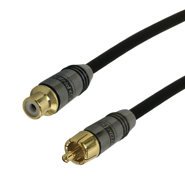Premium Phantom Cables RG59 Composite RCA Male to Female Cable FT4