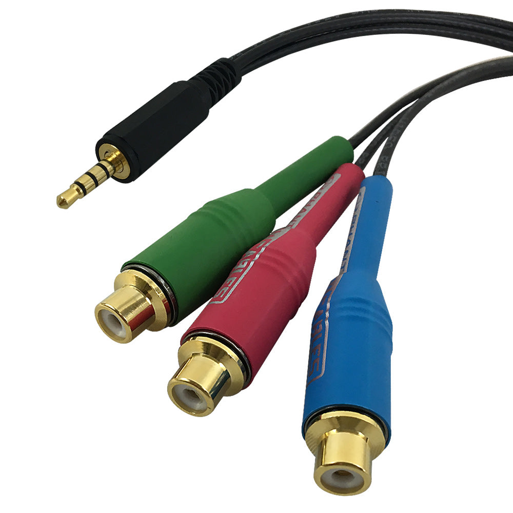 3.5mm 4C Male to 3x RCA Female Cable (Component Samsung Dongle)