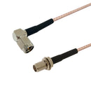 Premium Phantom Cables RG316 SMA Male Right Angle to SMA Female Bulkhead Cable