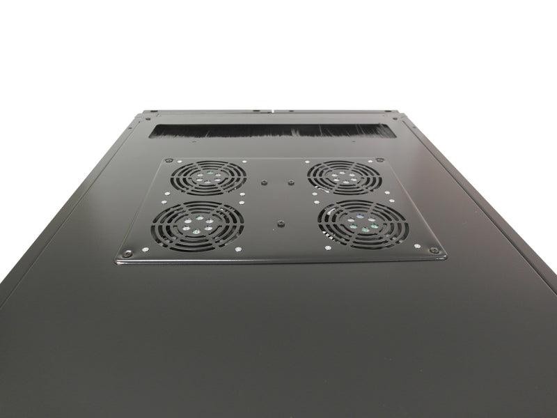 42U Server Cabinet with Fan Tray, Black (78.6 inch H x 23.6 inch W x 43.4 inch D)