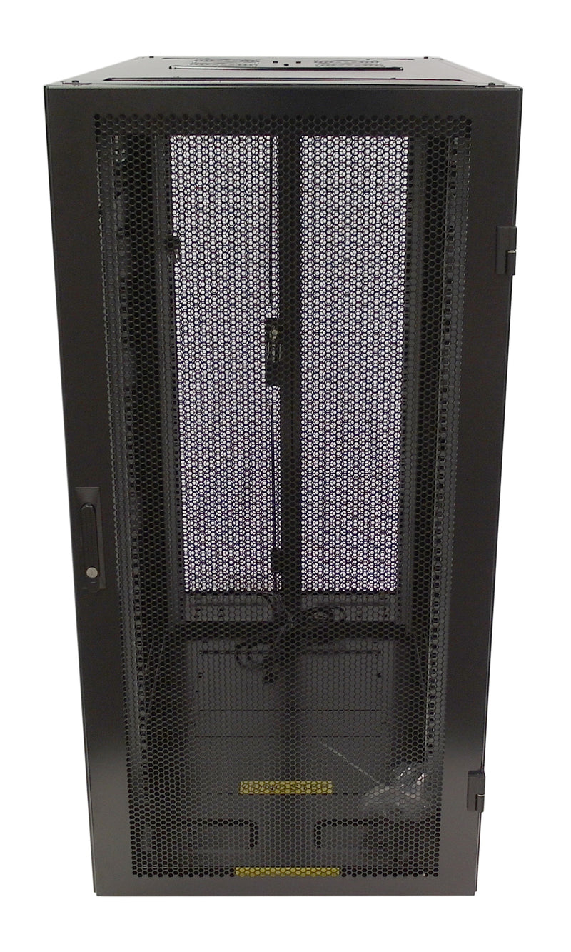 24U Server Cabinet with Fan Tray, Black 47.2 H 23.6 W x 43.4 inch D