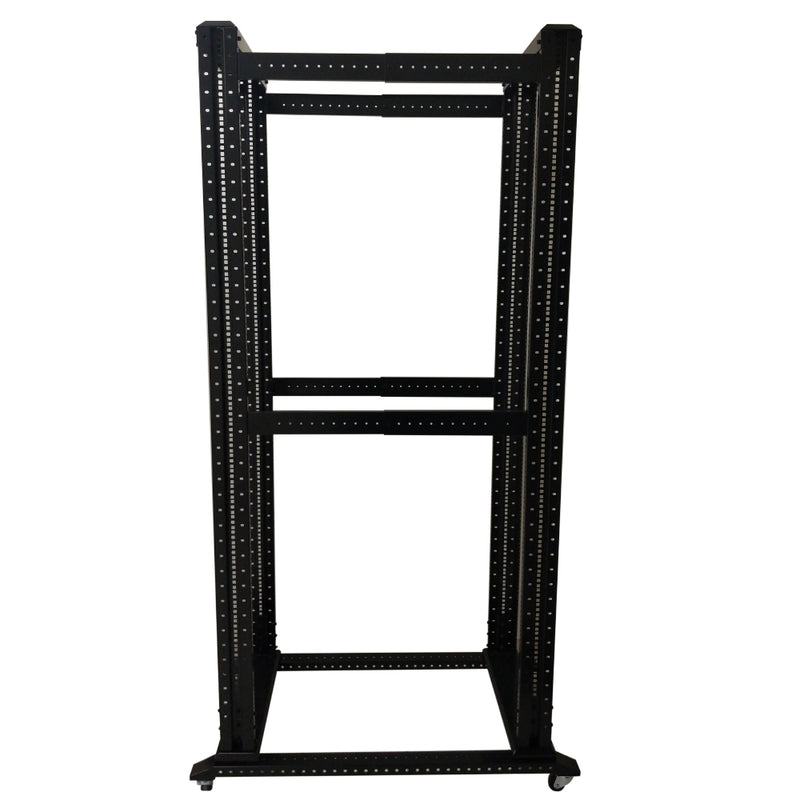 Relay Rack Mobile Four Post Relay Rack - 19 inch 42U, Square hole, Depth 24-36 inch