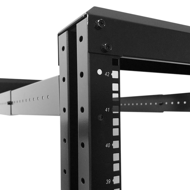 Four Post Relay Rack - 19 inch 42U, Square hole, Depth 24-36 inch