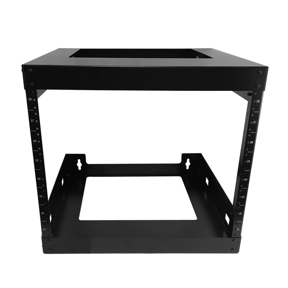 8u Rack Frame 19 inch Open Frame Wall Mount Rack - 18 inch Depth - 8U