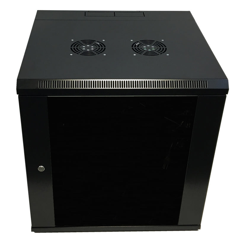 Wall Mount Swing-Out Cabinet 12U x 18.5 inch Usable Depth - Black