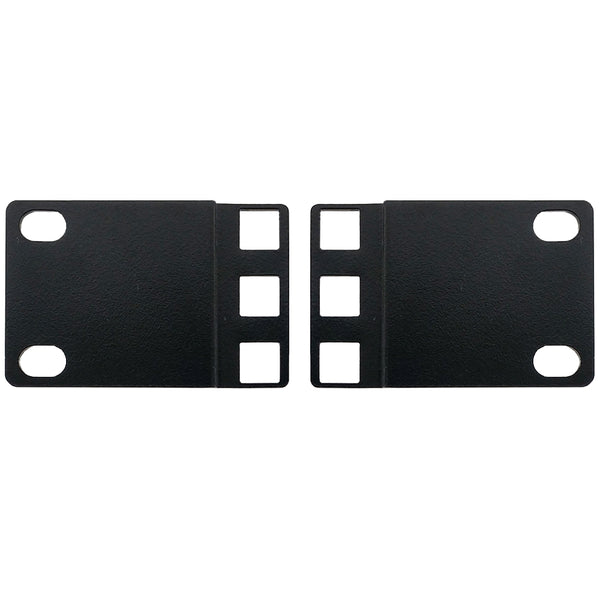1U 23 to 19 inches Reducer Panel Adapter, Square Hole - Black Pair