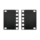 2U 23 inches to 19 inches Reducer Panel Adapter, Square Hole - Black (Pair)