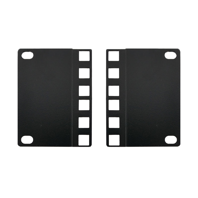 2U 23 to 19 inches Reducer Panel Adapter, Square Hole - Black Pair