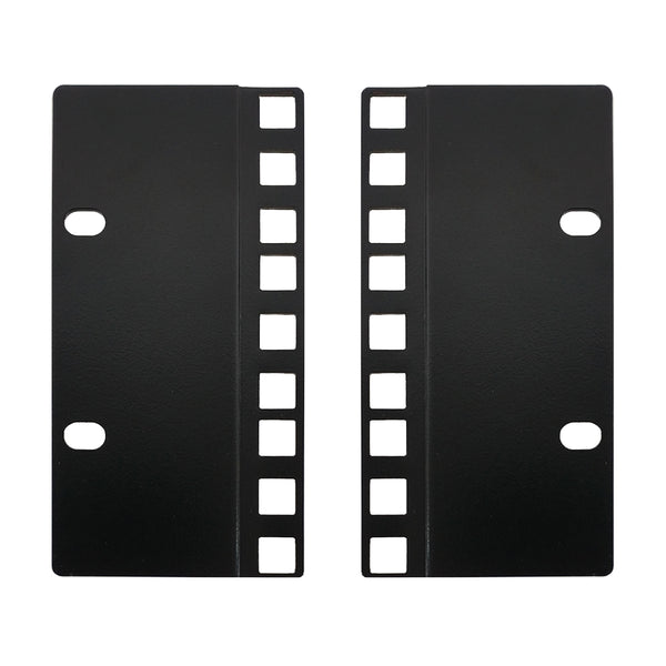 3U 23 to 19 inches Reducer Panel Adapter, Square Hole - Black Pair