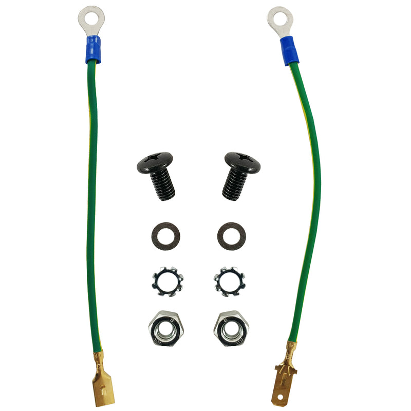 12 inch M6 Disconnecting Grounding Cable and Hardware Kit, 14AWG - Green/Yellow