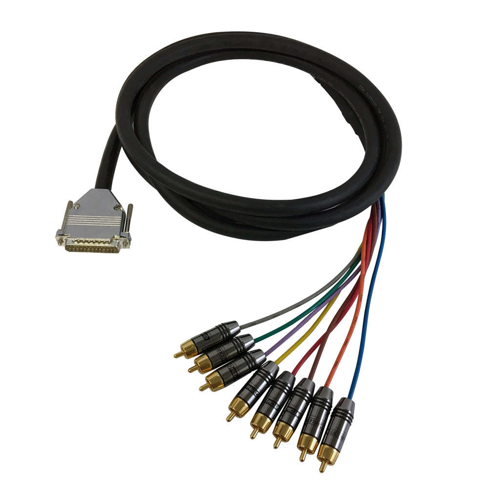 Premium Phantom Cables DB25 Male to 8x RCA Male 8-channel Snake cable (THX pinout)