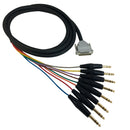 Premium Phantom Cables DB25 Male to TRS Male Balanced Analog 8-Channel Snake Cable