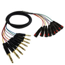 Premium Phantom Cables 1/4 Inch TRS Male to 1/4 Inch TRS Female Balanced Analog 8-Channel Snake Cable