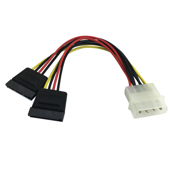 6 inch 4 pin to 2x 15-pin SATA Power Cable