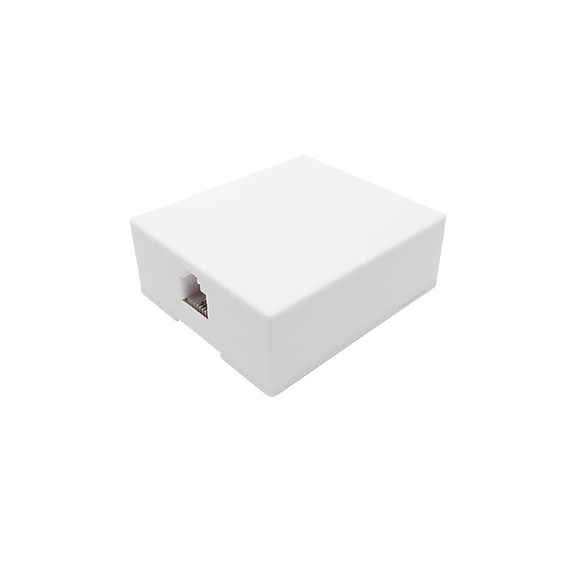 1 Port RJ11 Telephone Surface Mount Box - White