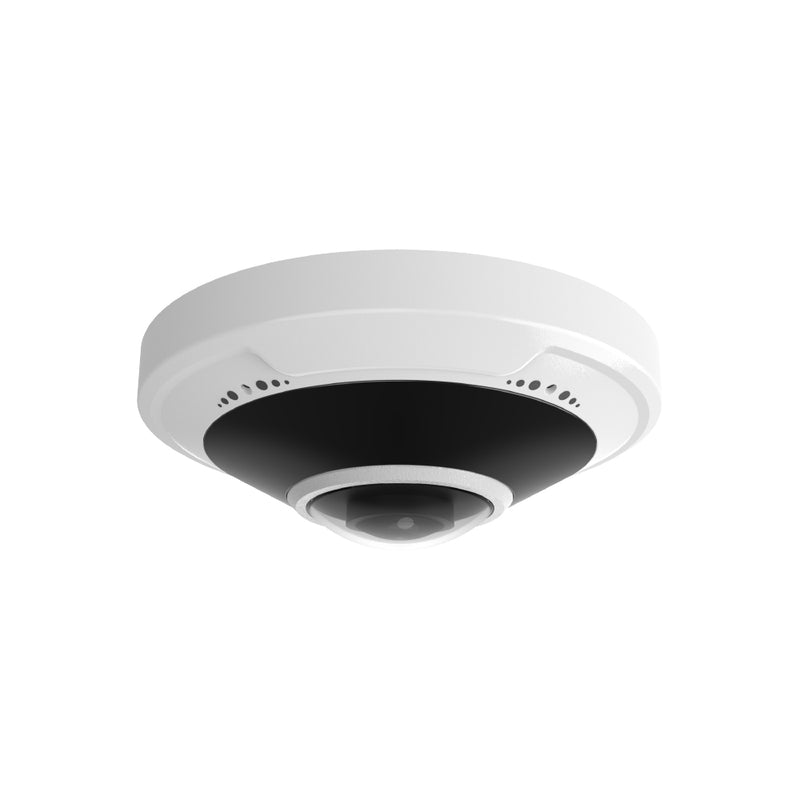 5MP Fisheye IP Camera 1.4mm Fixed Lens WDR Microphone IP66 IK10 Rated - White