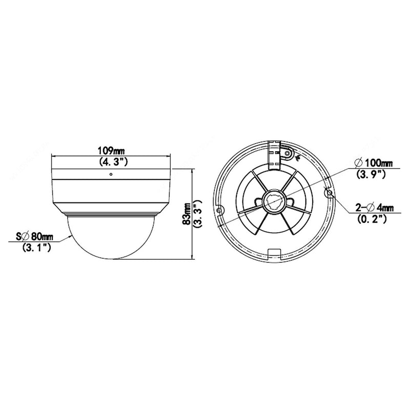 8MP Dome IP Camera Fixed Lens IR Microphone - IK10 IP67 Rated