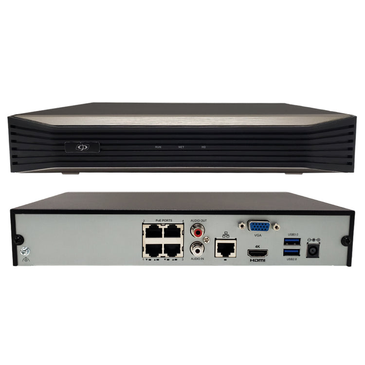 4-Channel IP NVR 4K 80Mbps 4x PoE 1x SATA 1U - Main Image