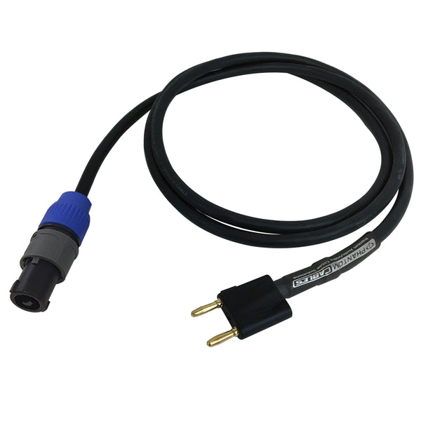 Premium Phantom Cables 2-Pole speakON to Dual Banana Clip Speaker Cable FT4