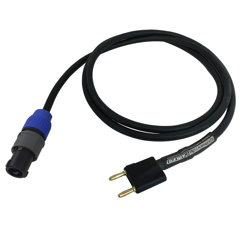 Premium Phantom Cables 2-Pole speakON to Dual Banana Clip Speaker Cabl