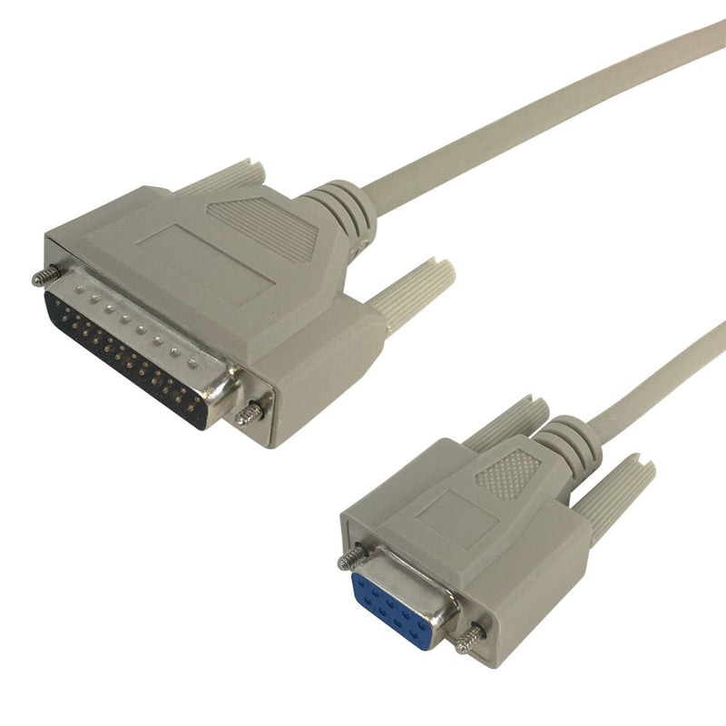 DB9 Female to DB25 Male Serial Cable - AT-Modem