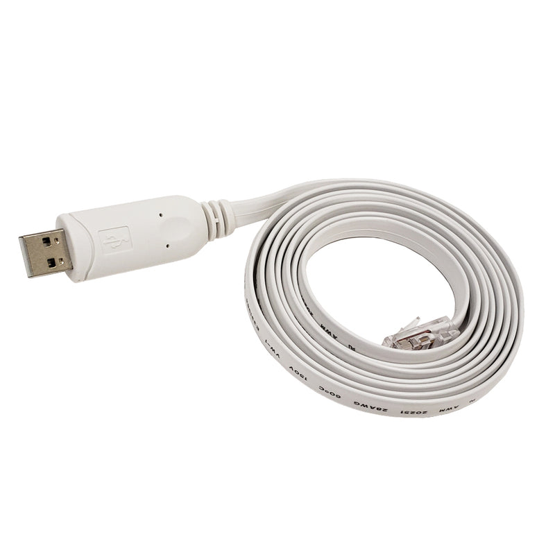 6ft USB A to RJ45 Male Cisco Console Cable - White FTDI Chip