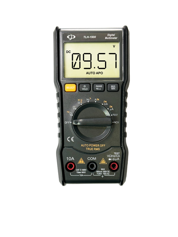 Digital multimeter with test leads - LED display