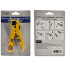 Professional Adjustable Cable Jacket Strip Tool with Cutter for Networking, Telephone & Coaxial Cable - CAT5e, CAT6, CAT6A, RG59, RG6, RG11, RG7, Flat Cable - 2 Blades