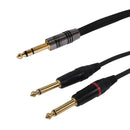 Premium Phantom Cables 1/4 inch TRS Male to 2x 1/4 inch TS Male Audio Cable FT4