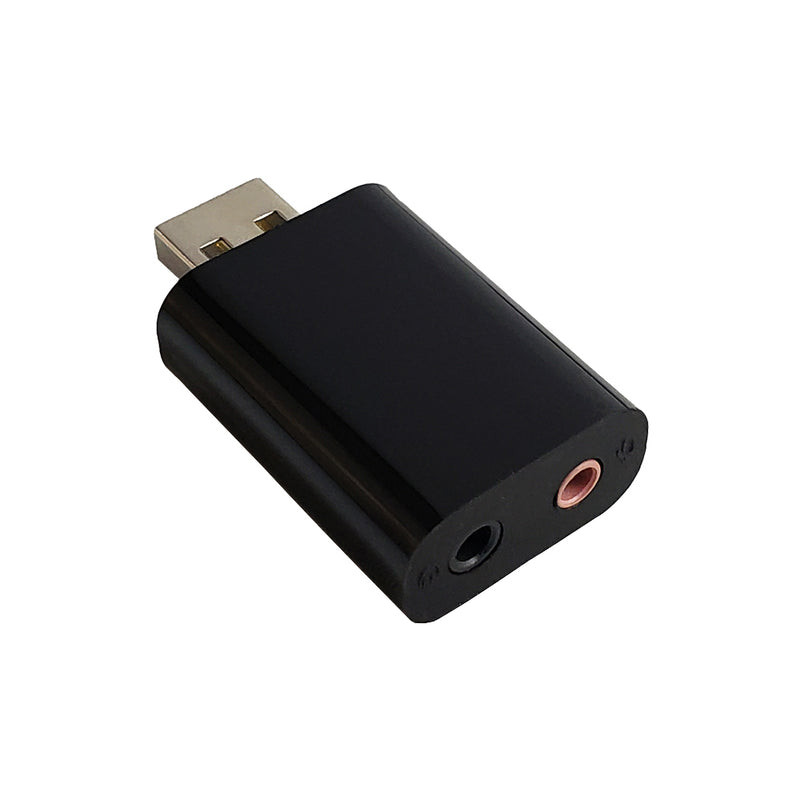 USB A Male to 3.5mm Headphone/Microphone Adapter - Black