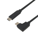 USB 3.1 Type-C Straight Male to Type-C Right/Left Angle Male Cable - Black