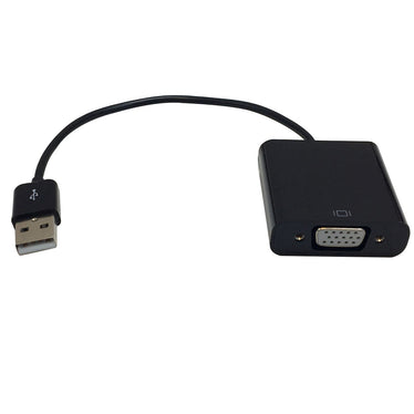 inch USB A Male to VGA Female Adapter Black