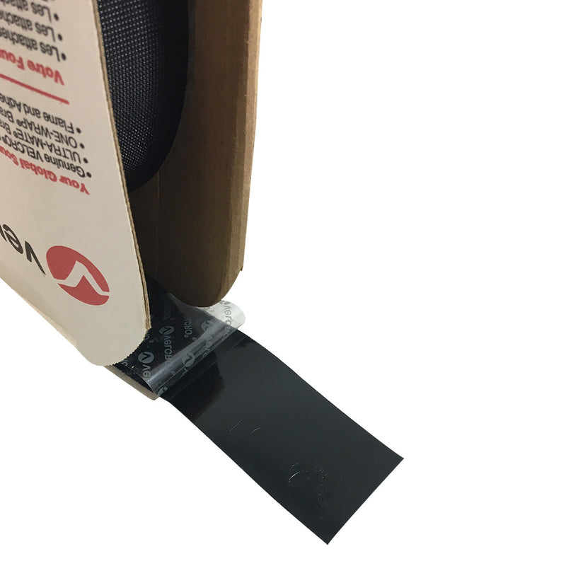 75ft 2 inch Velcro® Brand Hook 705 Adhesive Back Wrap Black per roll - Part No. 153457