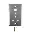 Single Gang, 1 x ICDB Size Cutout, 4 x 3/8 inch Hole Stainless Steel Wall Plate