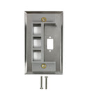 Single Gang - 1x ICDB Cutout - 3x Keystone - Stainless Steel Wall Plate