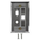 Single Gang, 1 x ICDB, 1x 3/8 inch, 1x Keystone - Stainless Steel Wall plate