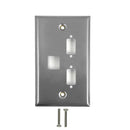 Single Gang, 2 x ICDB, 1x Keystone Stainless Steel Wall plate