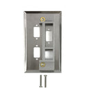 Single Gang, 3 x ICDB, 1x Keystone Stainless Steel Wall Plate