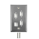 Single Gang, 3 x ICDB, 1x Keystone Stainless Steel Wall Plate