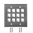 Double Gang - 12x Keystone - Stainless Steel Wall Plate
