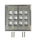 Double Gang - 12x Keystone - Stainless Steel Wall Plate
