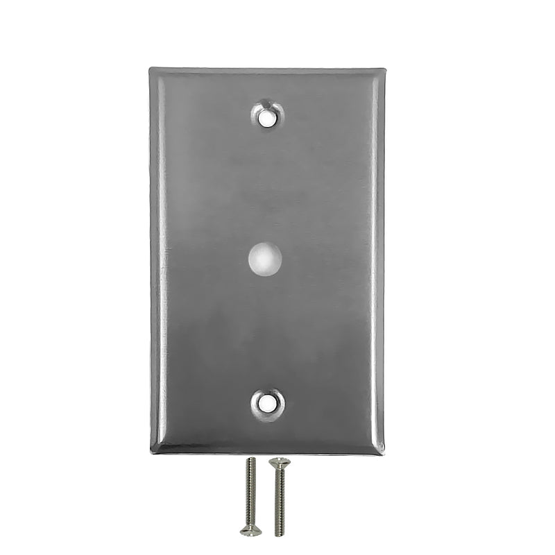 Wall Plate, 1 Hole, Stainless Steel
