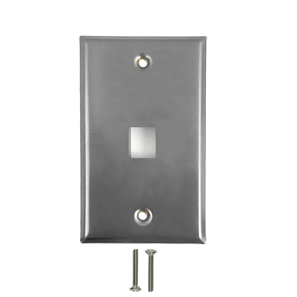 1-Port Keystone Stainless Steel Wall Plate