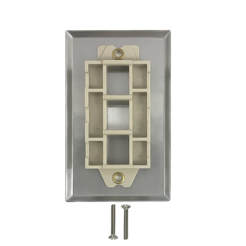 1-Port Keystone Stainless Steel Wall Plate